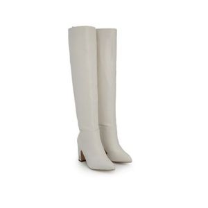 Sam Edelman White Leather Hutton Boots